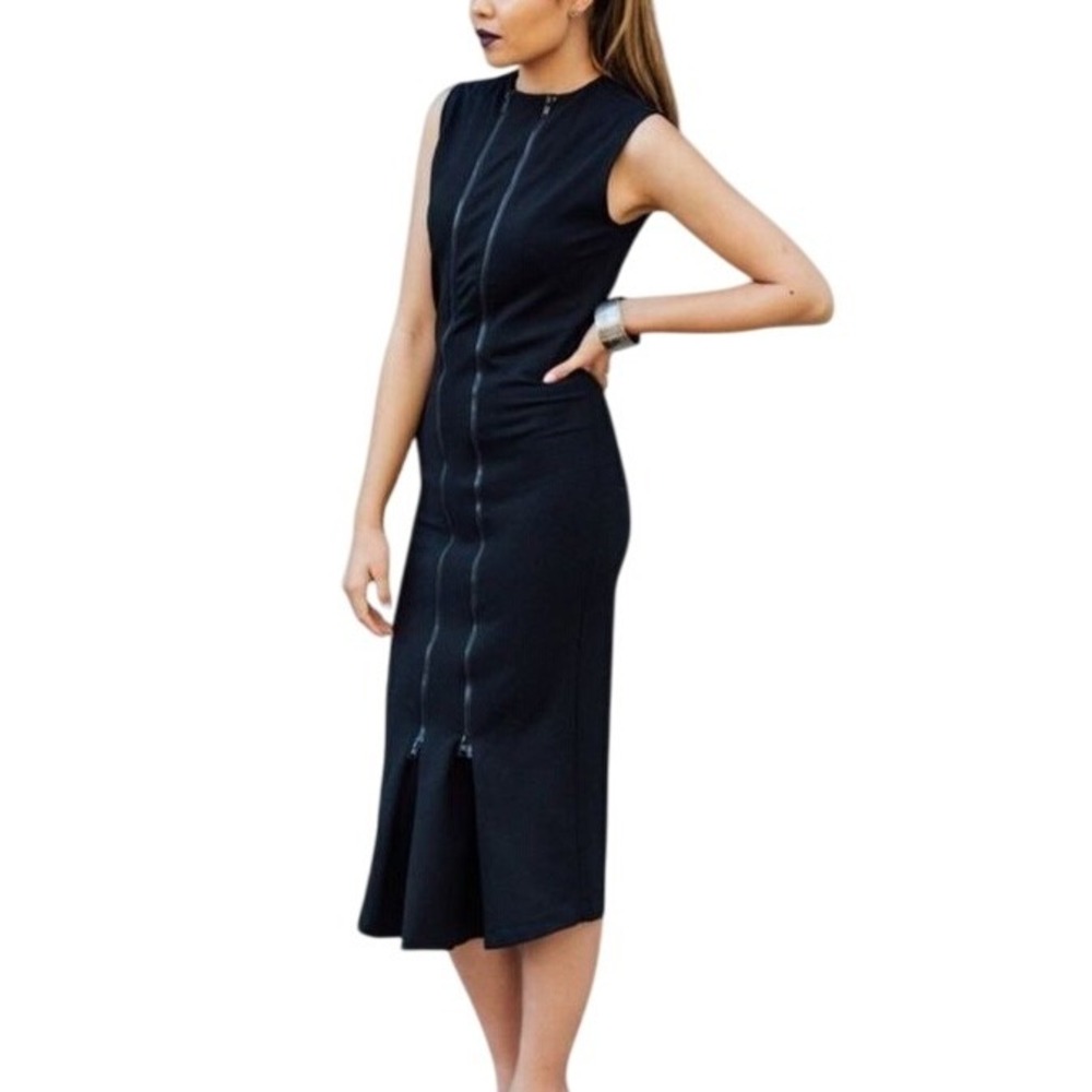 $242 NWT POPPYSEED The Zipper Maternity & Post Partum NAVY Designer Dress SMALL - Picture 3 of 7